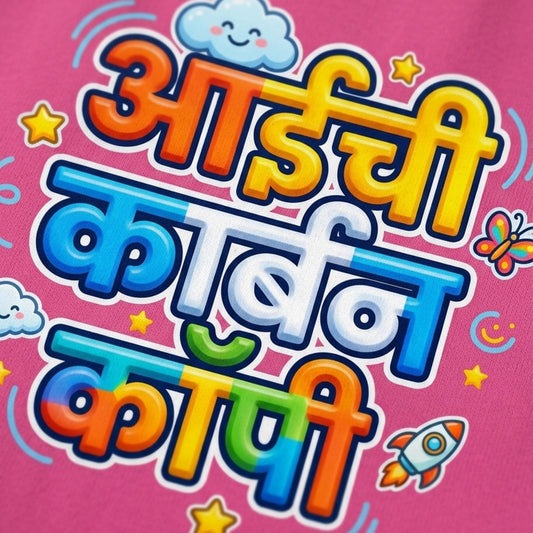 Aaichi Carbon Copy Marathi Kids T-Shirt | Bright Graphic Tee for Toddlers 0–5 Yrs