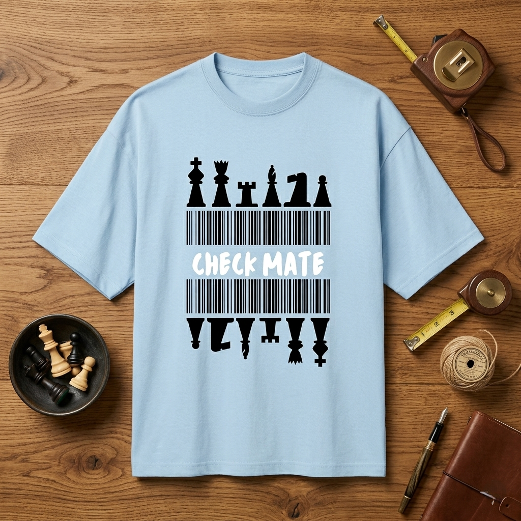 Check Mate Unisex Terry Oversized T-Shirt | XS-3XL Sizes | Maroon, Lavender, Baby Blue, Flamingo, Jade | Comfortable & Stylish for Men & Women