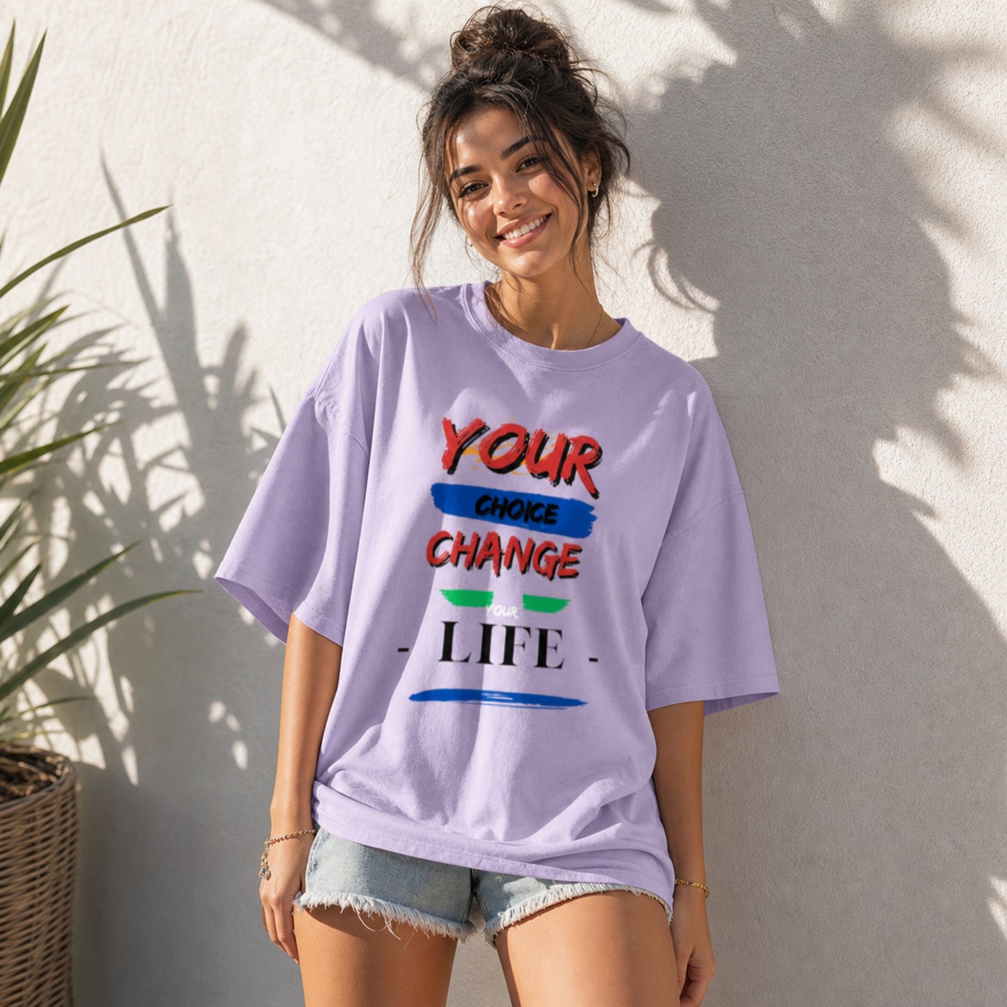 Premium Oversized Motivational Tee | Your Choice Change Your Life T-Shirt