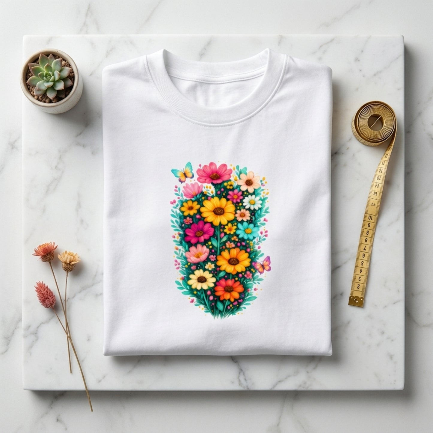 Women’s Oversized Floral T-Shirt | Aesthetic Boho Flower Graphic Tee | Cotton Streetwear Shirt for Girls