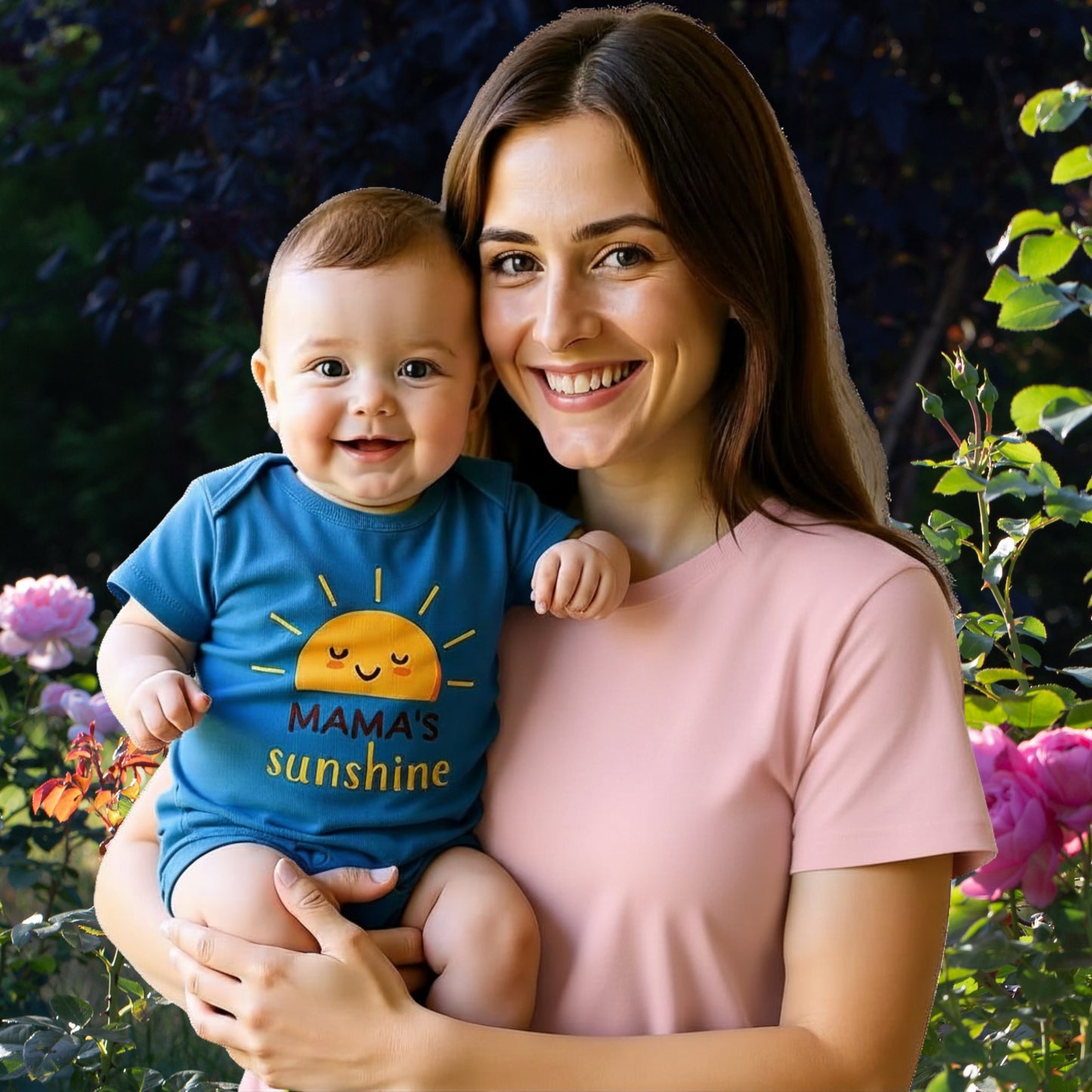 Adorable "Mama's Sunshine" Baby Romper - Soft Cotton One-Piece for Newborns | Unisex Cute Cartoon Sun Design Kids Rompers