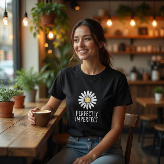 Perfectly Imperfect Daisy Graphic T-Shirt | Aesthetic Self Love Graphic Tee