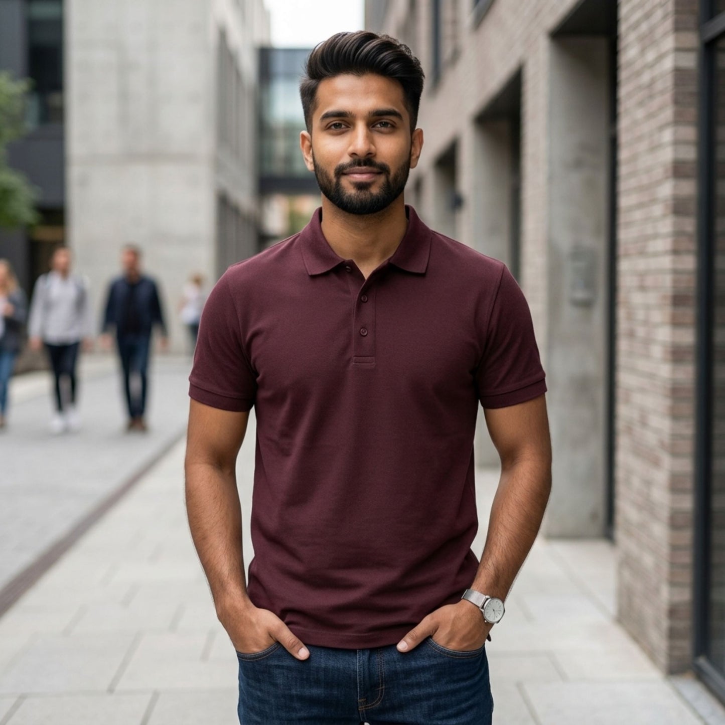 Men’s Plain Polo Collar T-Shirt | 100% Cotton 220 GSM Airtex | Regular Fit Structured Collar | Office & Casual Wear | S to 3XL | MP25