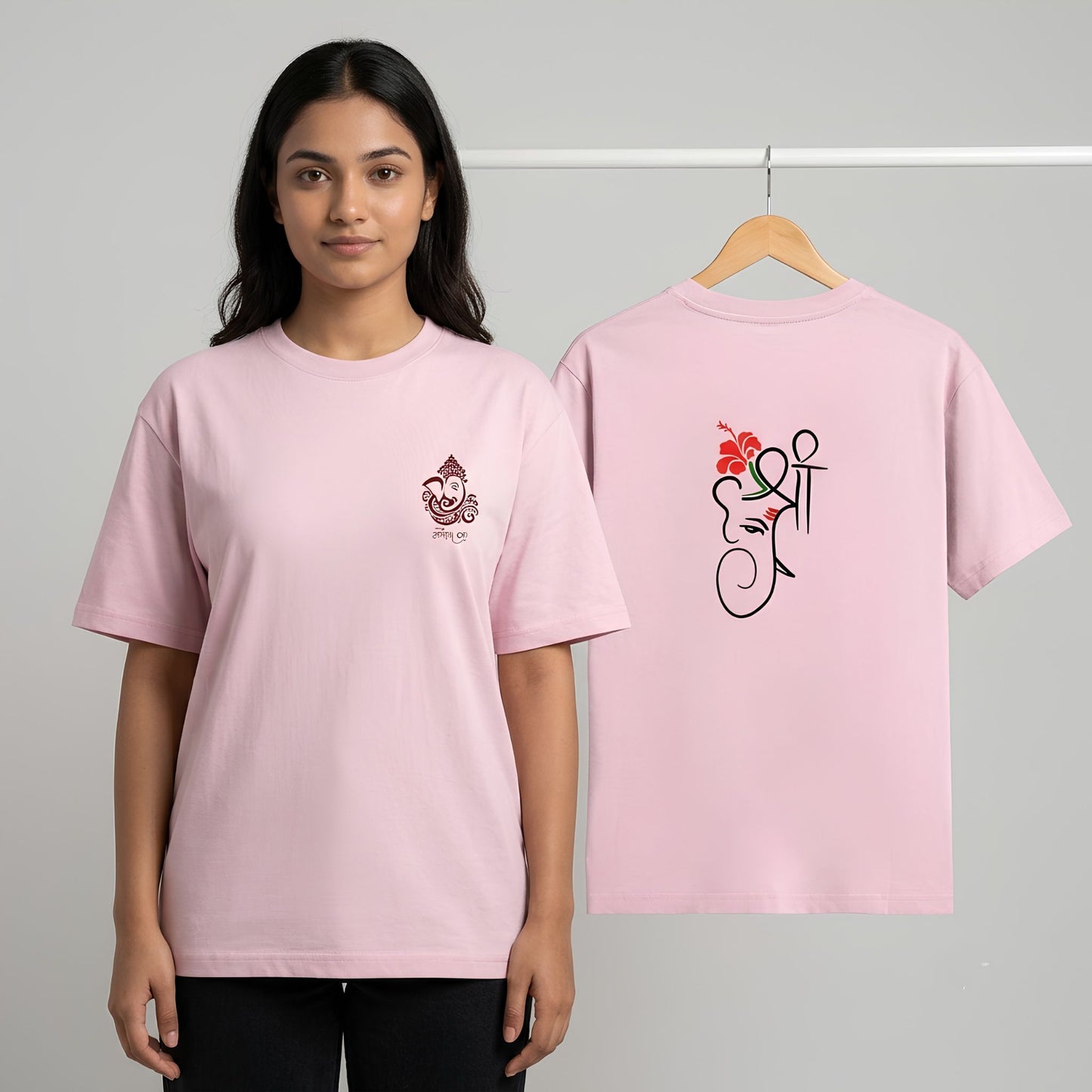 Ganesha Print Unisex T-Shirt | Shree Ganpati Cotton Stretch Tee India