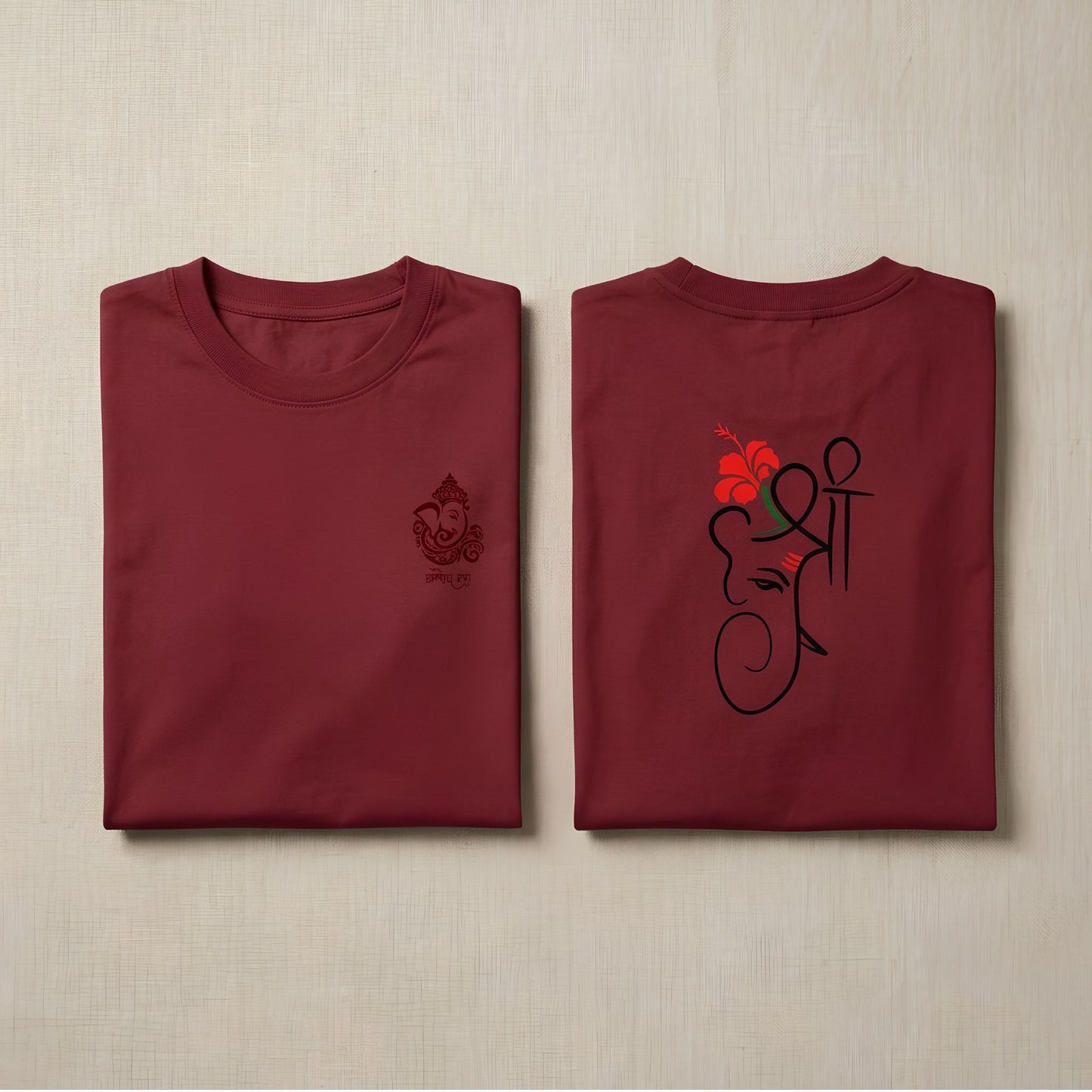 Ganesha Print Unisex T-Shirt | Shree Ganpati Cotton Stretch Tee India