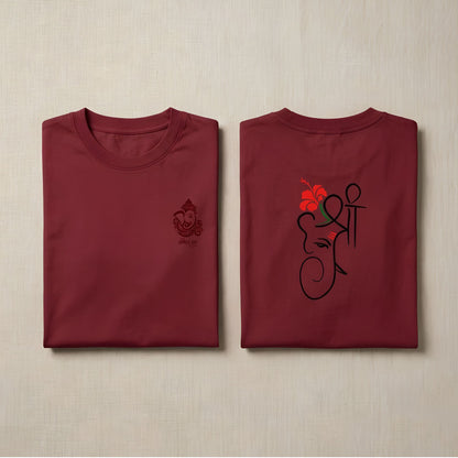 Ganesha Print Unisex T-Shirt | Shree Ganpati Cotton Stretch Tee India