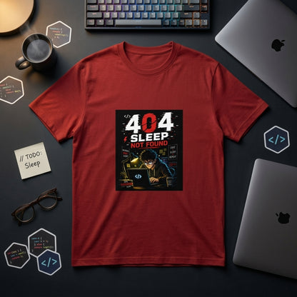 404 Sleep Not Found T-Shirt | Funny Programmer Graphic Tee | Coder Gift for Software Engineer India