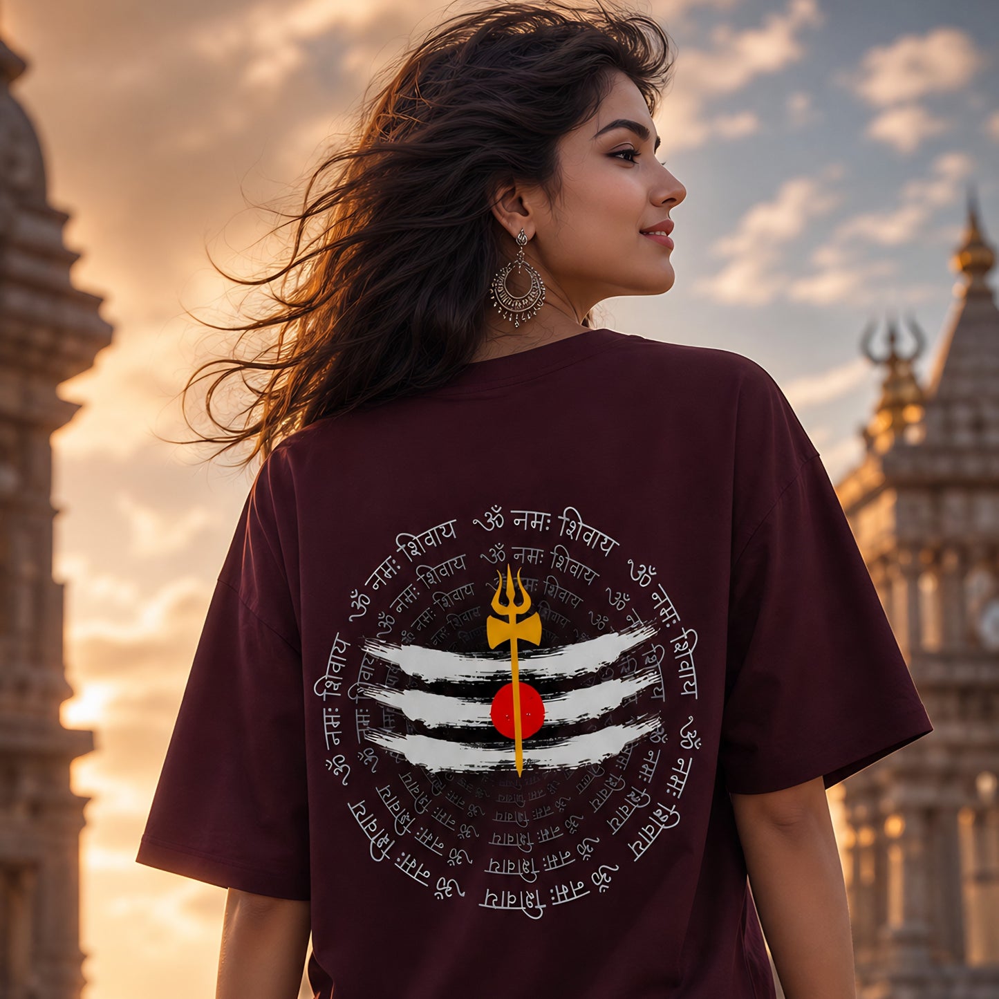 Om Namah Shivaya Mantra T-Shirt | Lord Shiva Trishul Design | Unisex Spiritual Tees