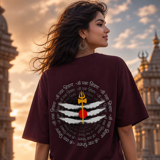 Om Namah Shivaya Mantra T-Shirt | Lord Shiva Trishul Design | Unisex Spiritual Tees