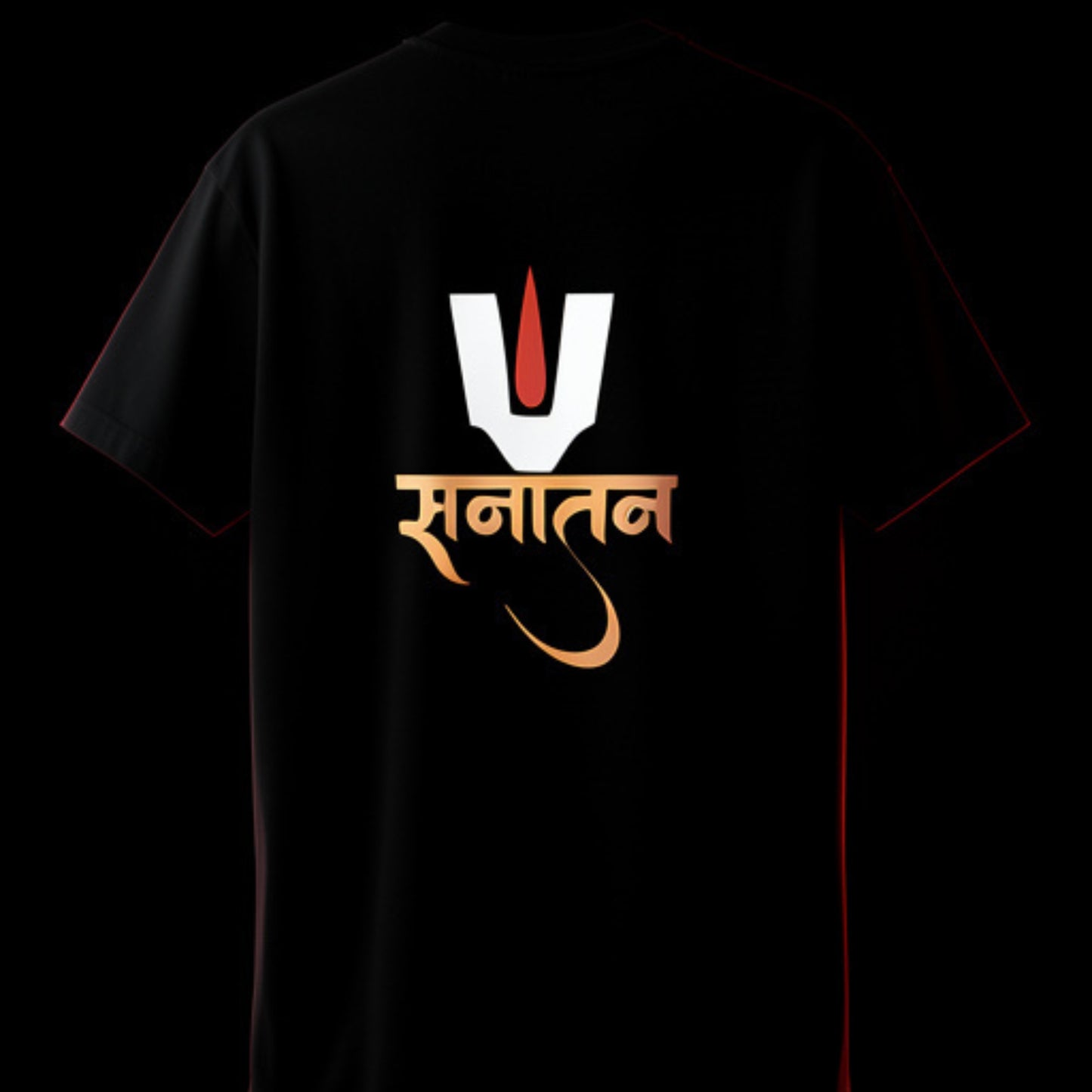 "Sanatan" Dharma T-Shirt | Spiritual Typography Unisex V-Neck Tee | Hindu Spiritual Design Shirt
