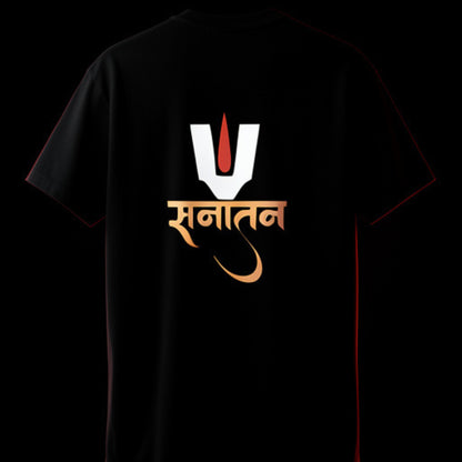 "Sanatan" Dharma T-Shirt | Spiritual Typography Unisex V-Neck Tee | Hindu Spiritual Design Shirt