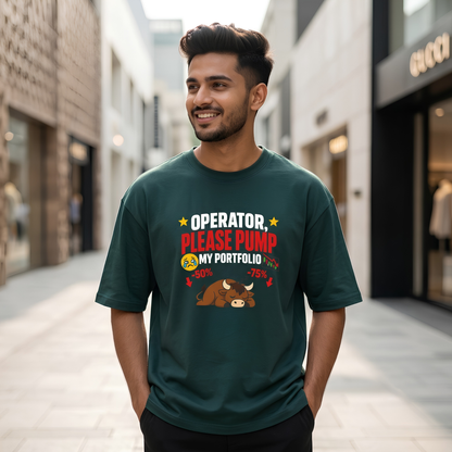 Operator Please Pump My Portfolio T-Shirt | Stock Market Tshirt Under 1000 | Teezly