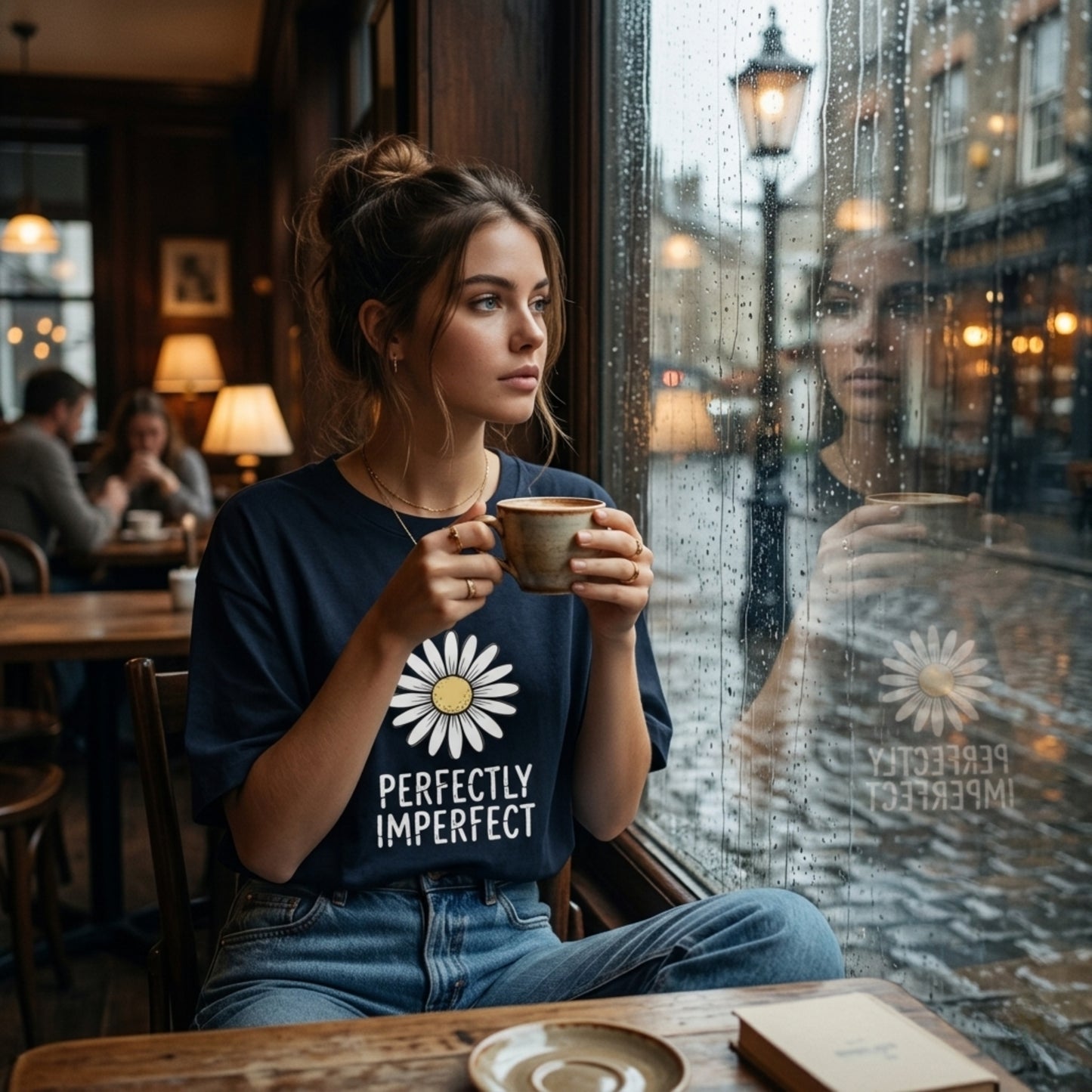 Perfectly Imperfect Oversized T-Shirt for Women | Daisy Graphic Cotton Tee | Cute Aesthetic Oversized Streetwear Shirt
