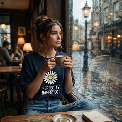 Perfectly Imperfect Oversized T-Shirt for Women | Daisy Graphic Cotton Tee | Cute Aesthetic Oversized Streetwear Shirt