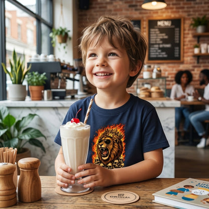 Kids Lion Graphic T-Shirt | Roaring King Lion Cotton Tee for Boys & Girls | Cool Streetwear Kids Crew Neck T-Shirt