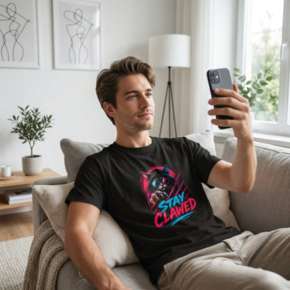 Stay Clawed Cat Streetwear T-Shirt for Men & Women | Premium Unisex Stretch Cotton Graphic Tee | Funny Cat Lover Urban Fashion Tee by TEEZLY