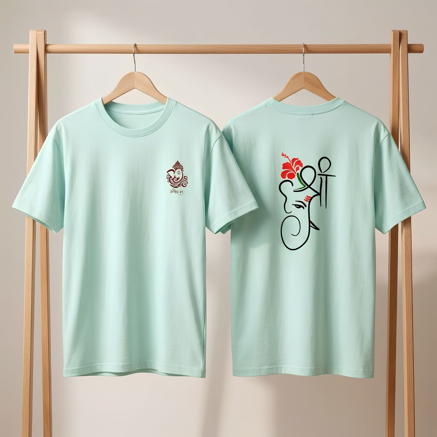 Ganesha Print Unisex T-Shirt | Shree Ganpati Cotton Stretch Tee India