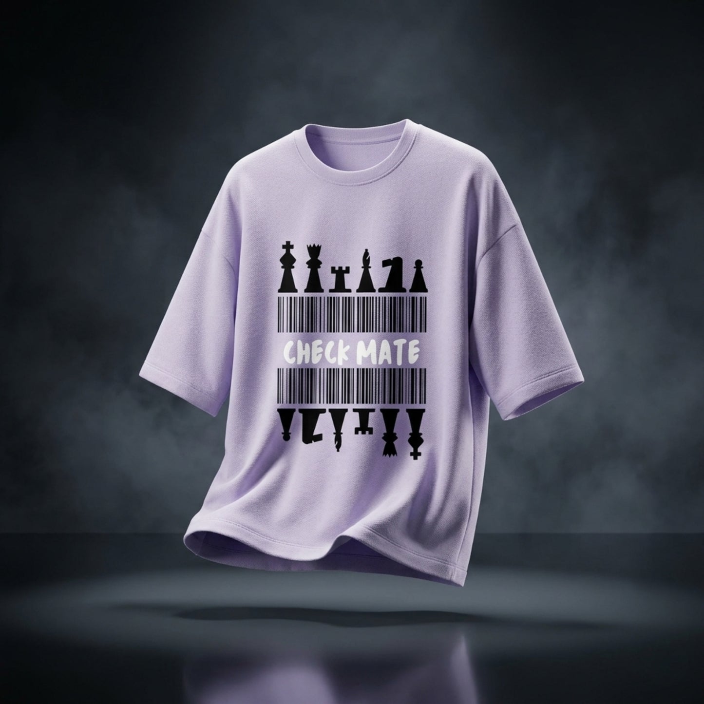 Check Mate Unisex Terry Oversized T-Shirt | XS-3XL Sizes | Maroon, Lavender, Baby Blue, Flamingo, Jade | Comfortable & Stylish for Men & Women