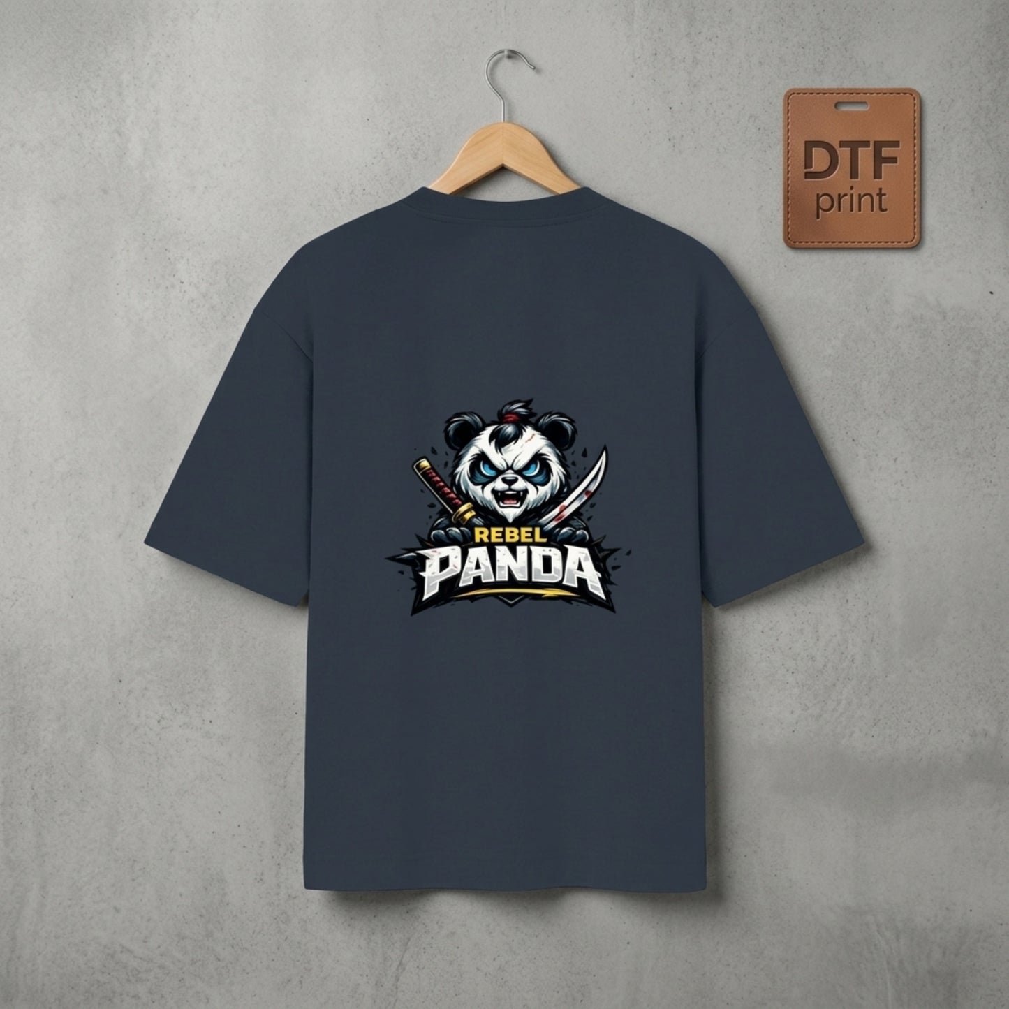 Rebel Panda Oversized T-Shirt, Samurai Anime Tee, panda lover shirt Gift