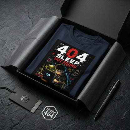 404 Sleep Not Found T-Shirt | Funny Programmer Graphic Tee | Coder Gift for Software Engineer India