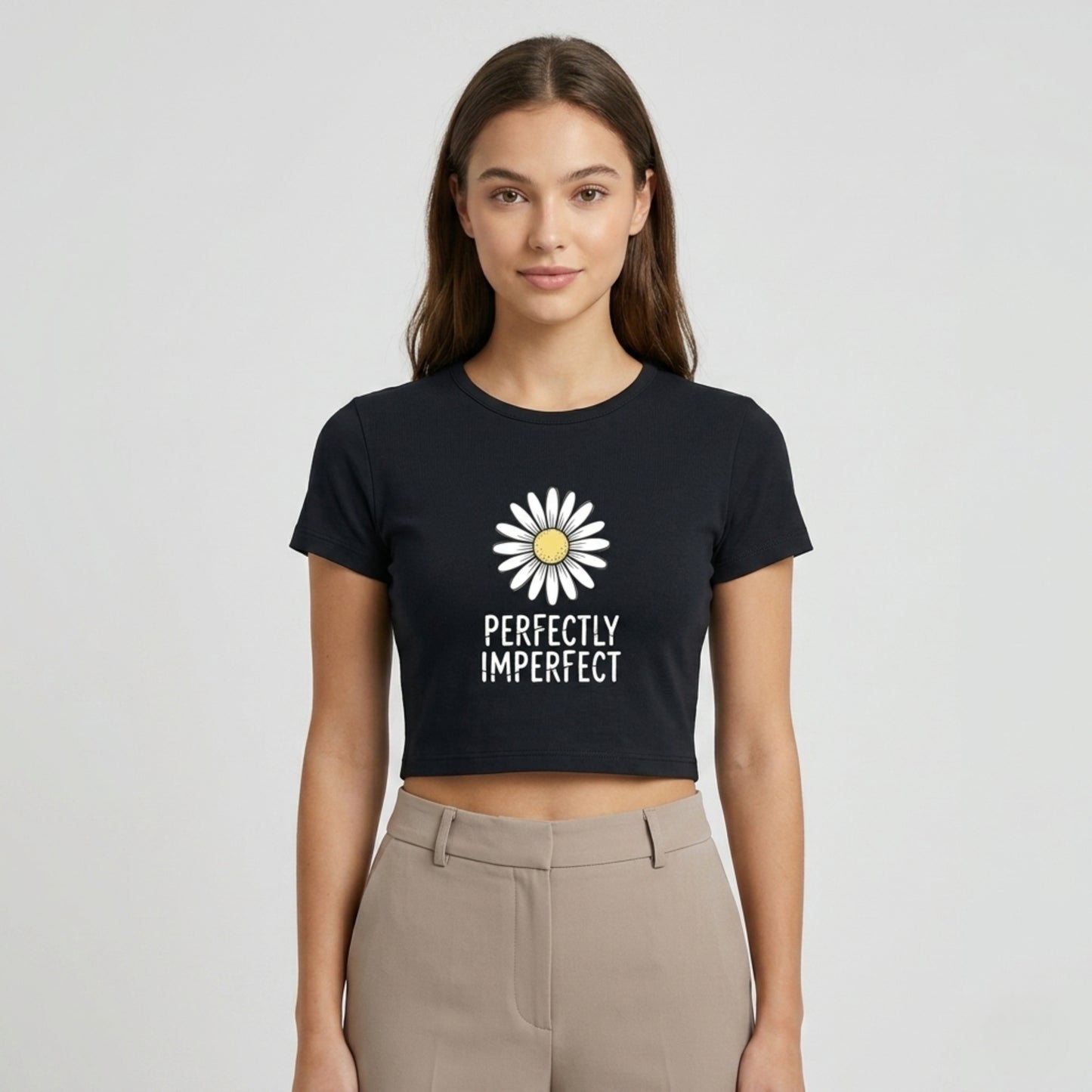 Perfectly Imperfect Daisy Baby Tee for Women