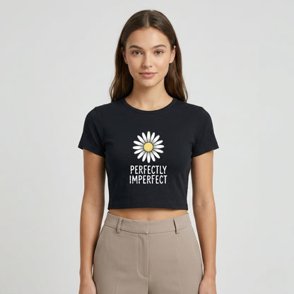 Perfectly Imperfect Daisy Baby Tee for Women
