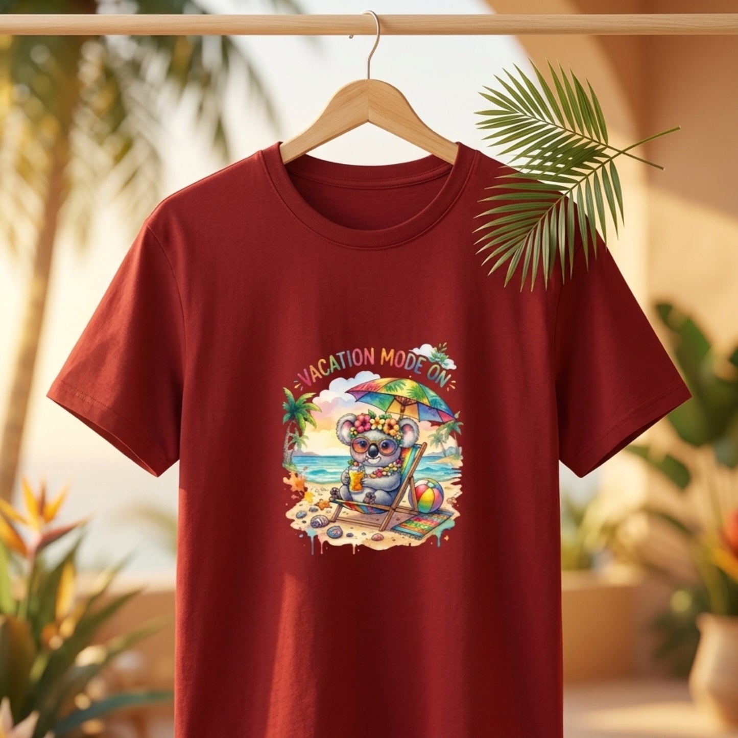 Trendy Beachwear Tee | Vacation Mode On Koala Graphic T-Shirt Men Women