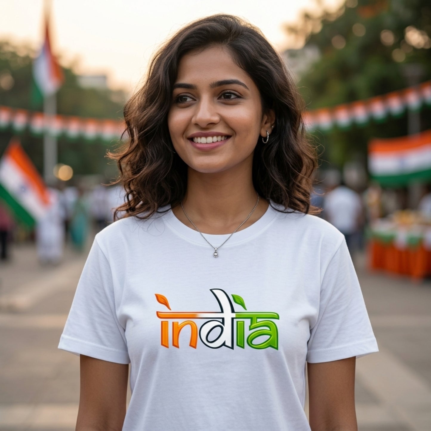 Independence Day India T-Shirt, 15 August India Pride T-Shirt For Youngsters, Tricolor Typography Tee