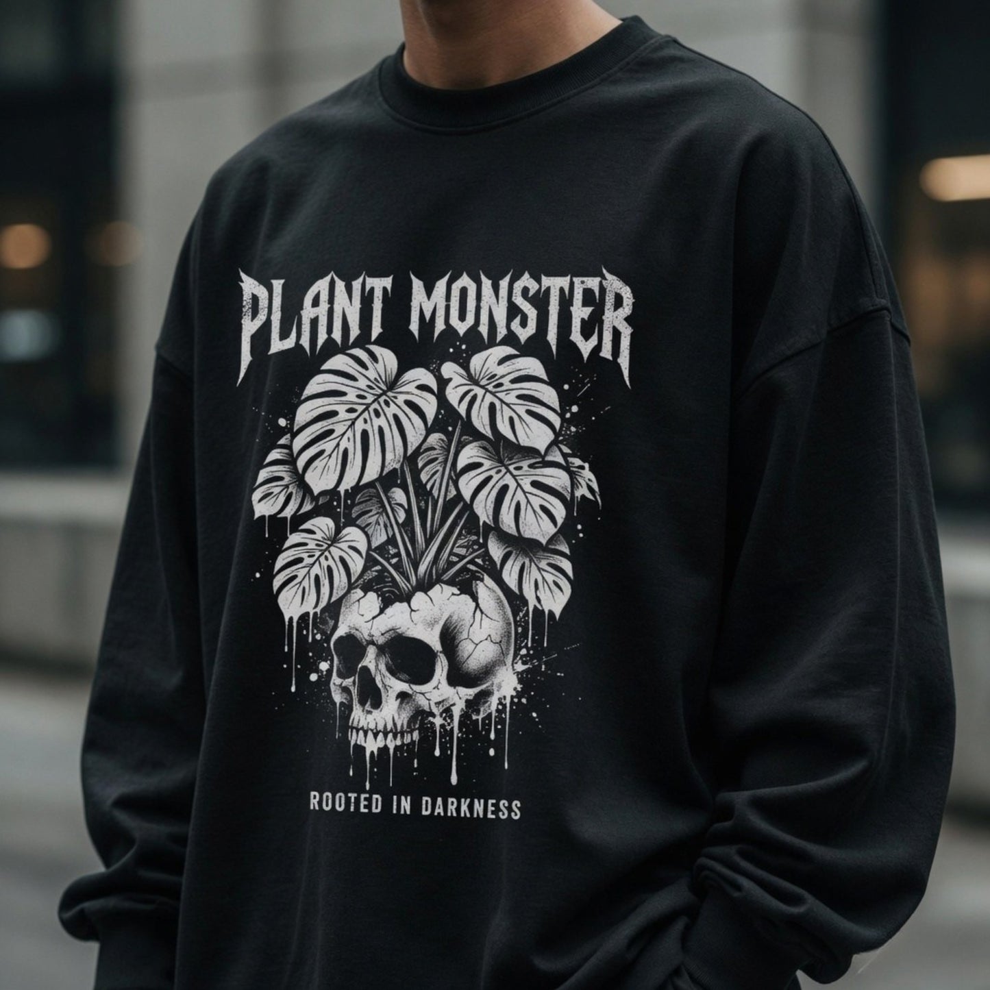 Unisex Oversized Monster T-Shirt | Gothic Skull Graphic Tee | Dark Aesthetic Streetwear Oversized Shirt