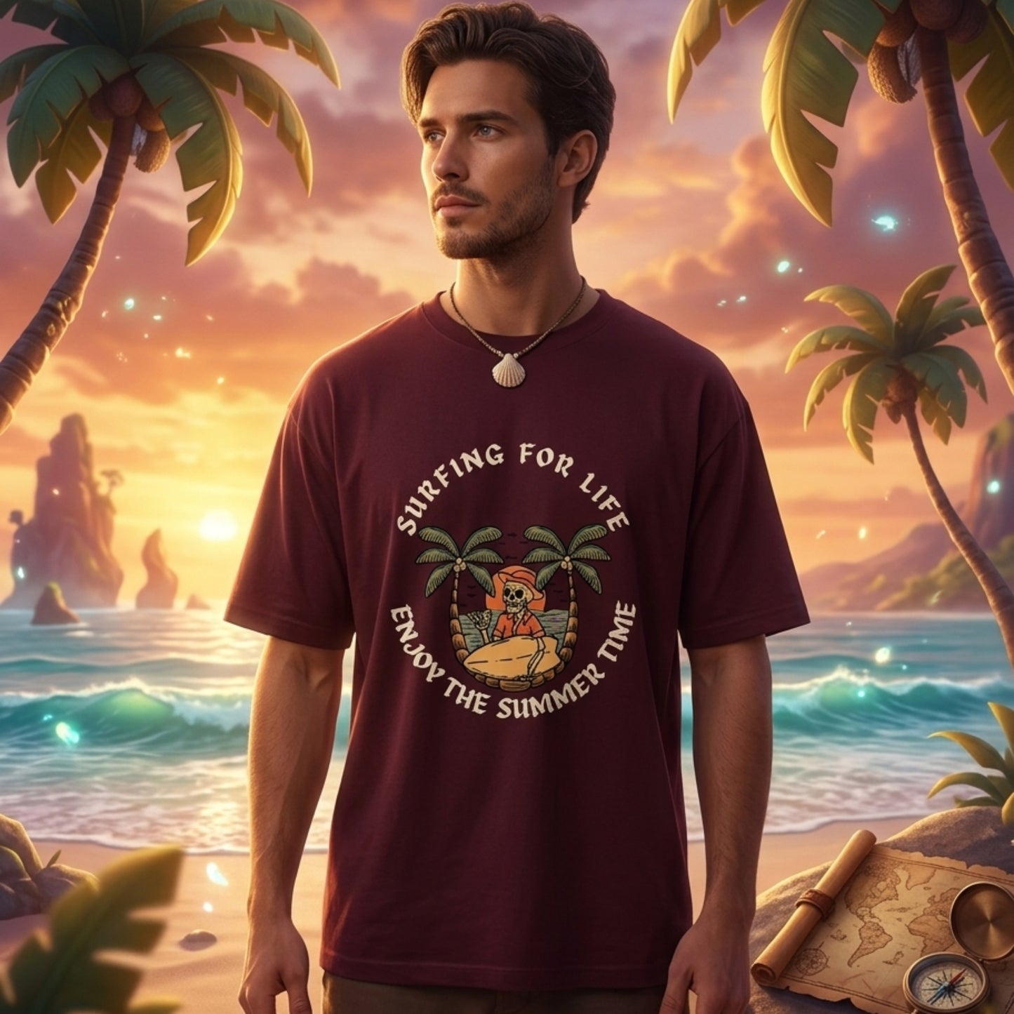 Enjoy The Summer Time Unisex T-Shirt | Summer Vibe Graphic Tee | Beach Summer Graphic Shirt