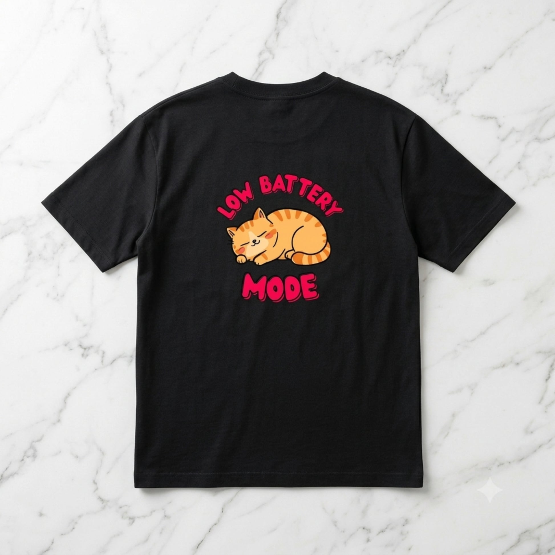 Low Battery Mode Cat Oversized T-Shirt Maroon - Funny Cat Meme Streetwear Tee - Teezly.in