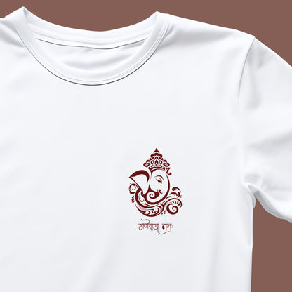 Ganesha Print Unisex T-Shirt | Shree Ganpati Cotton Stretch Tee India