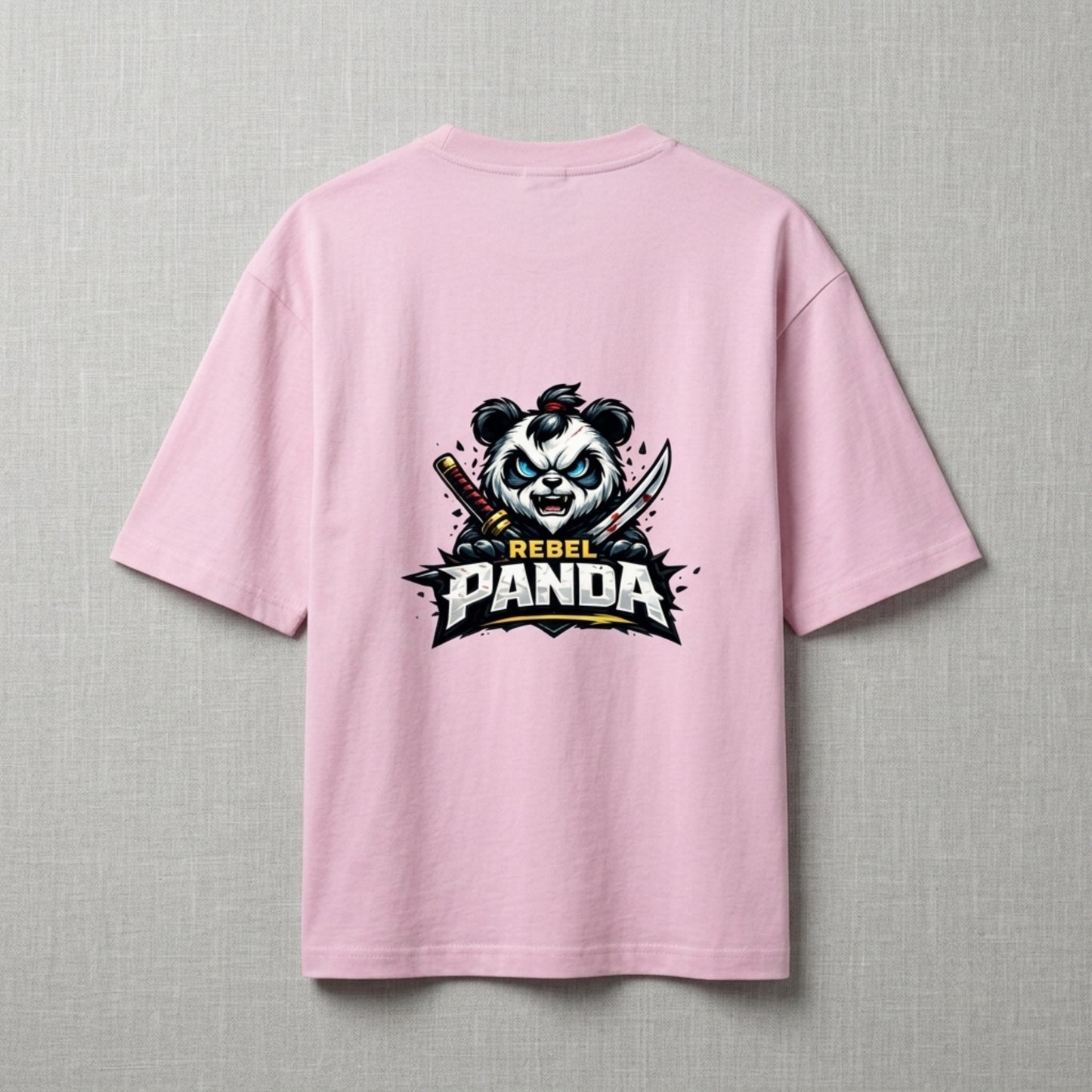 Rebel Panda Oversized T-Shirt, Samurai Anime Tee, panda lover shirt Gift