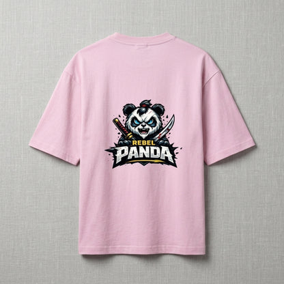 Rebel Panda Oversized T-Shirt, Samurai Anime Tee, panda lover shirt Gift