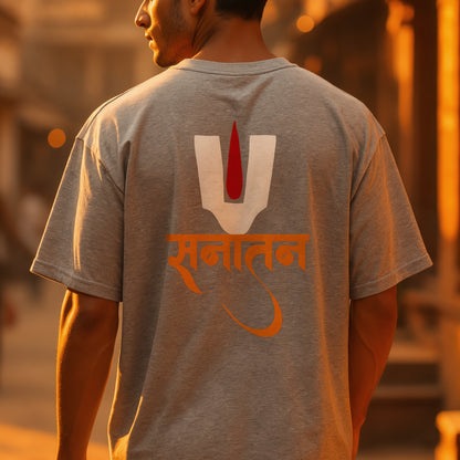 "Sanatan" Dharma T-Shirt | Spiritual Typography Unisex V-Neck Tee | Hindu Spiritual Design Shirt
