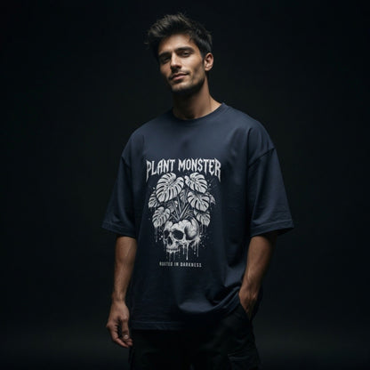 Unisex Oversized Monster T-Shirt | Gothic Skull Graphic Tee | Dark Aesthetic Streetwear Oversized Shirt