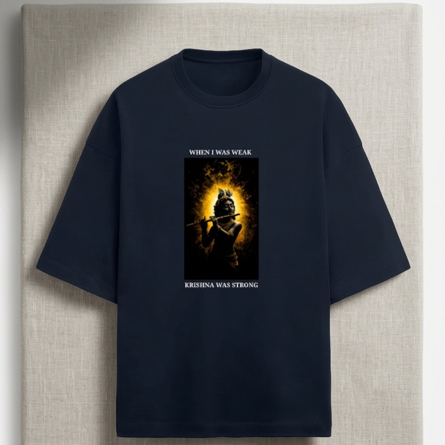 Best Lord Krishna Graphic Tshirt | When I Was Weak,Krishna Was Strong | Divine Protection Tee