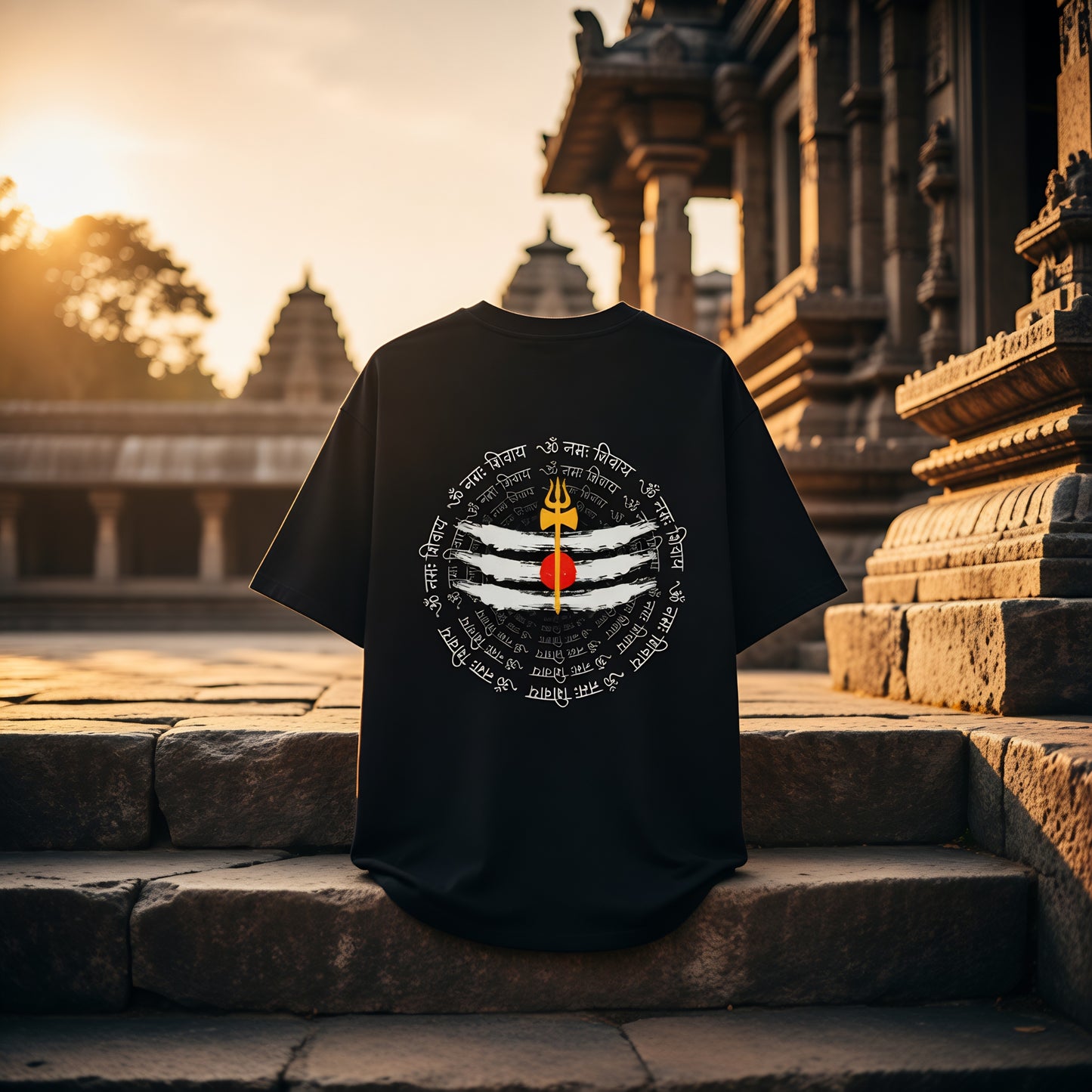 Om Namah Shivaya Mantra T-Shirt | Lord Shiva Trishul Design | Unisex Spiritual Tees