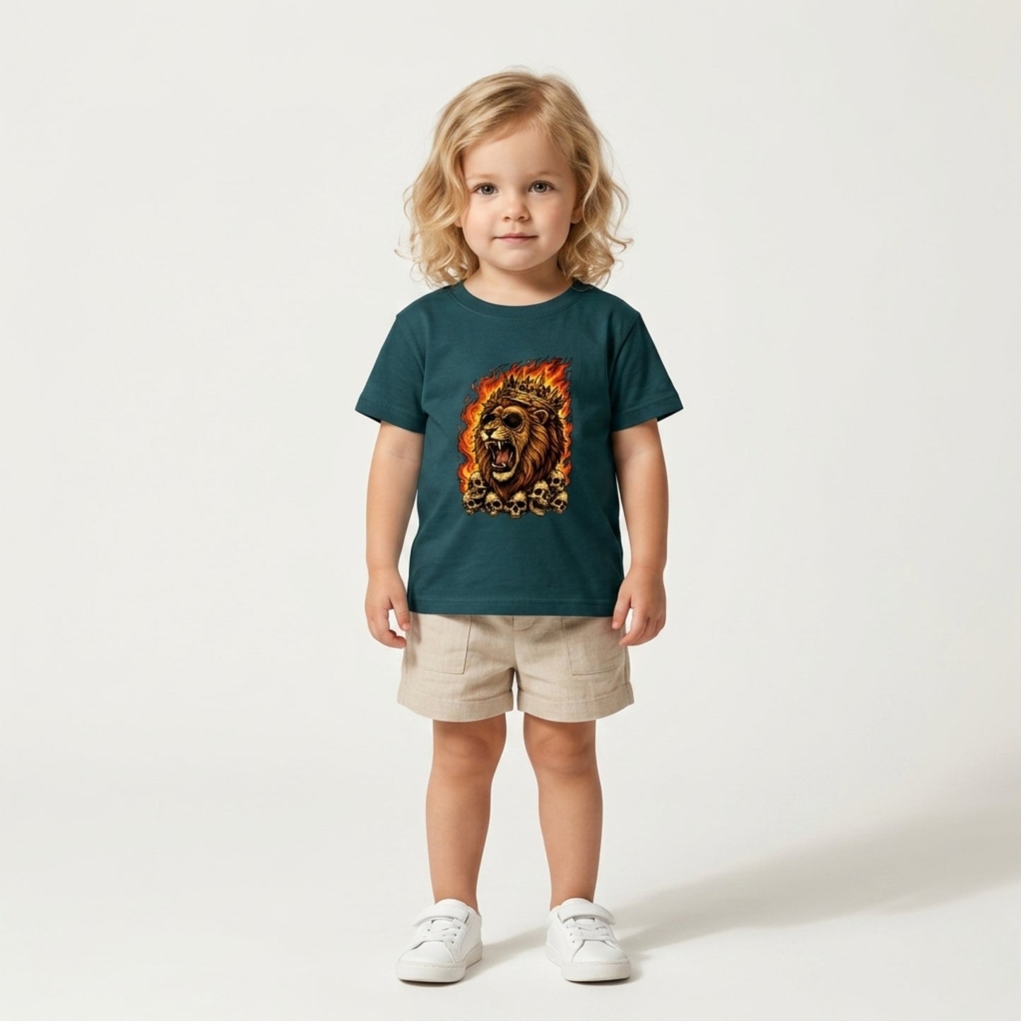 Kids Lion Graphic T-Shirt | Roaring King Lion Cotton Tee for Boys & Girls | Cool Streetwear Kids Crew Neck T-Shirt