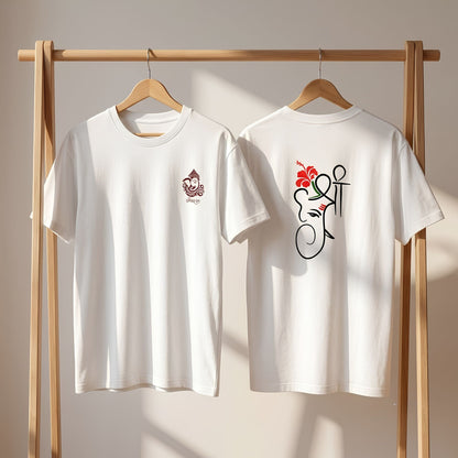 Ganesha Print Unisex T-Shirt | Shree Ganpati Cotton Stretch Tee India