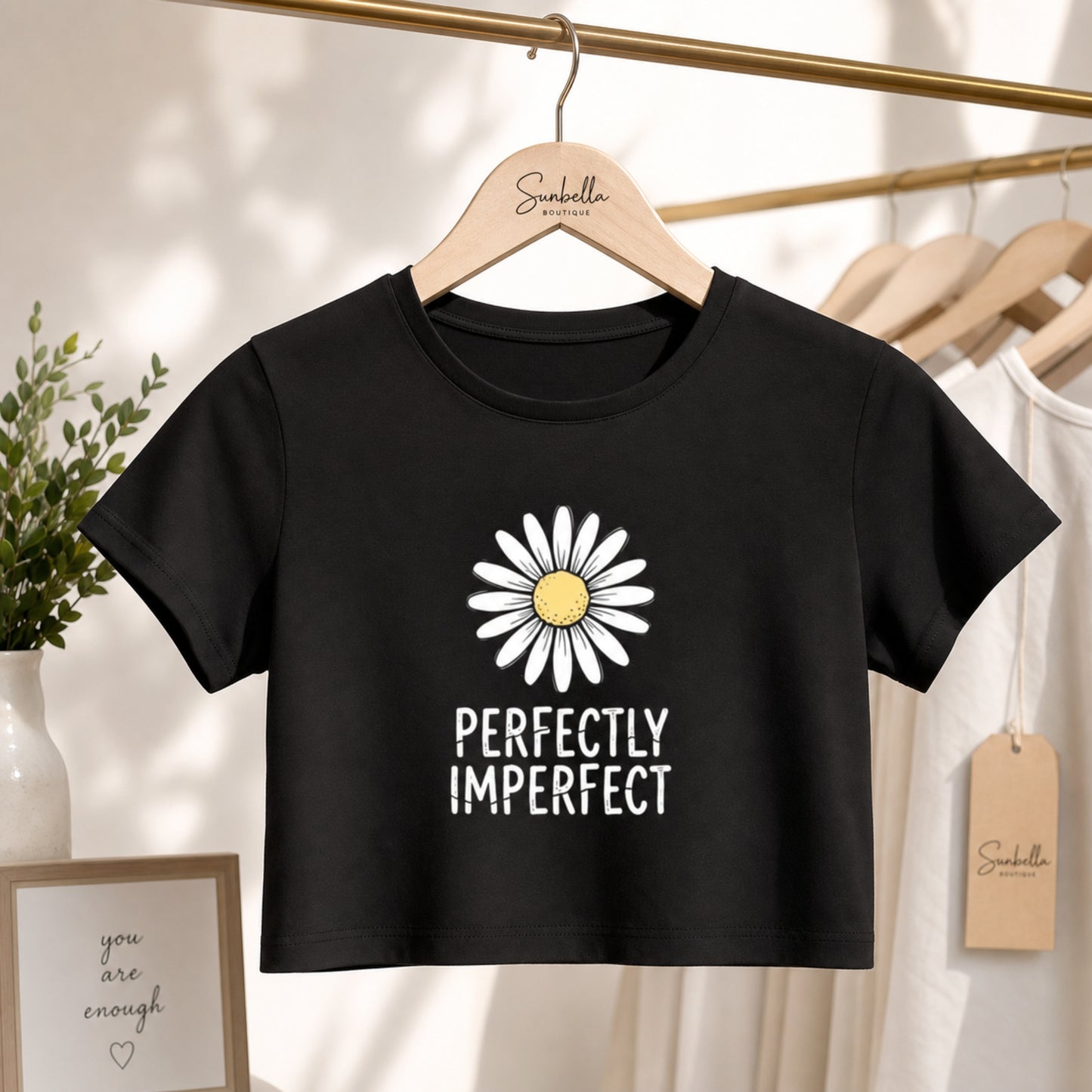 Perfectly Imperfect Daisy Baby Tee for Women