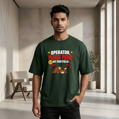 Operator Please Pump My Portfolio T-Shirt | Stock Market Tshirt Under 1000 | Teezly