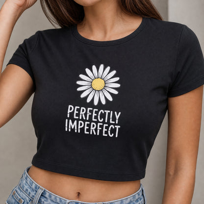 Perfectly Imperfect Daisy Baby Tee for Women