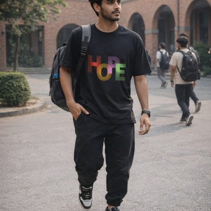 Hope Motivational Unisex Oversized Tee | Trendy Graphic Cotton T-Shirt India