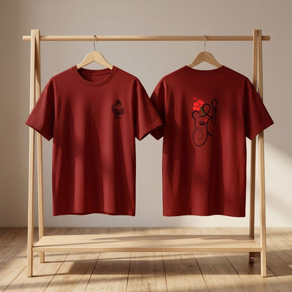 Ganesha Print Unisex T-Shirt | Shree Ganpati Cotton Stretch Tee India