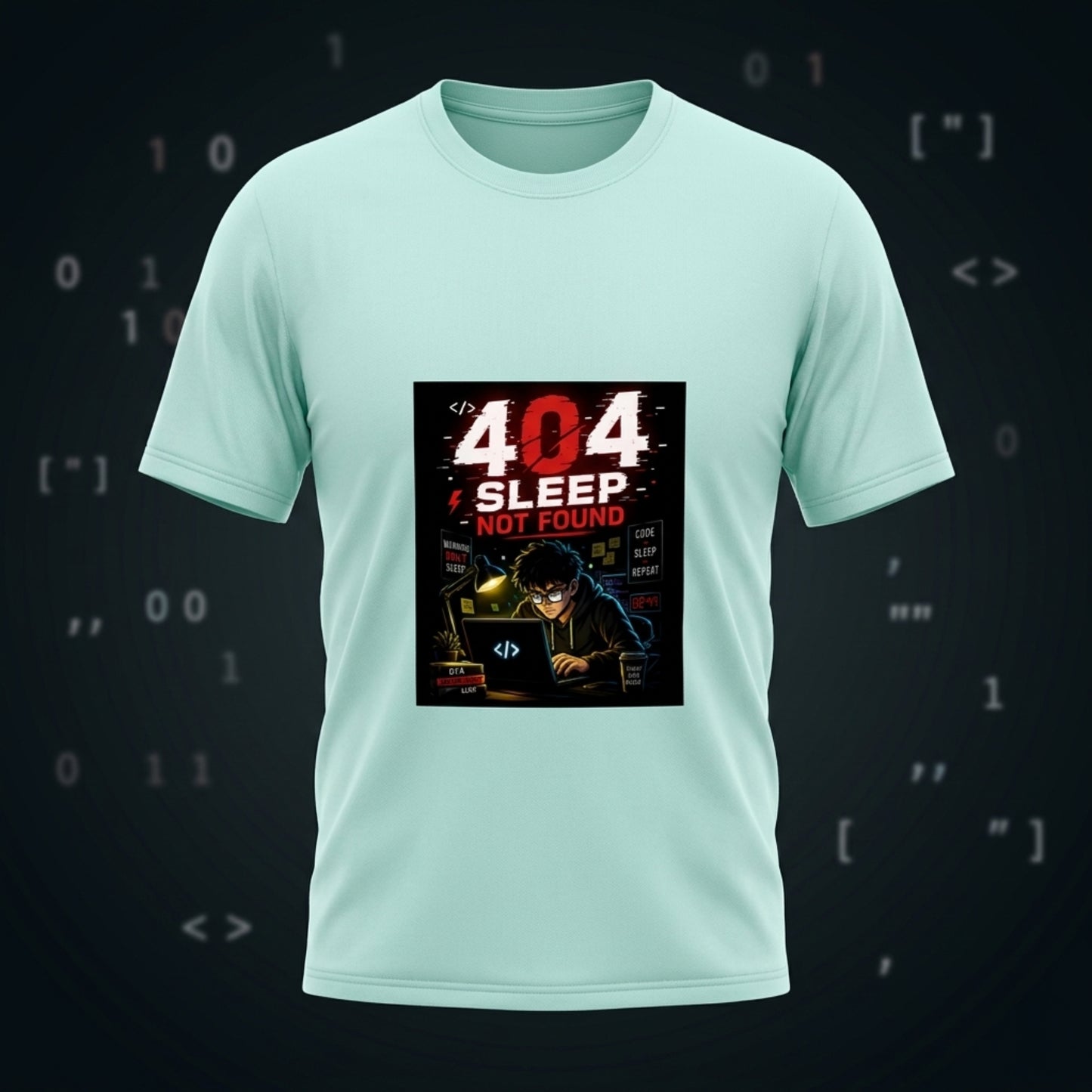 404 Sleep Not Found T-Shirt | Funny Programmer Graphic Tee | Coder Gift for Software Engineer India