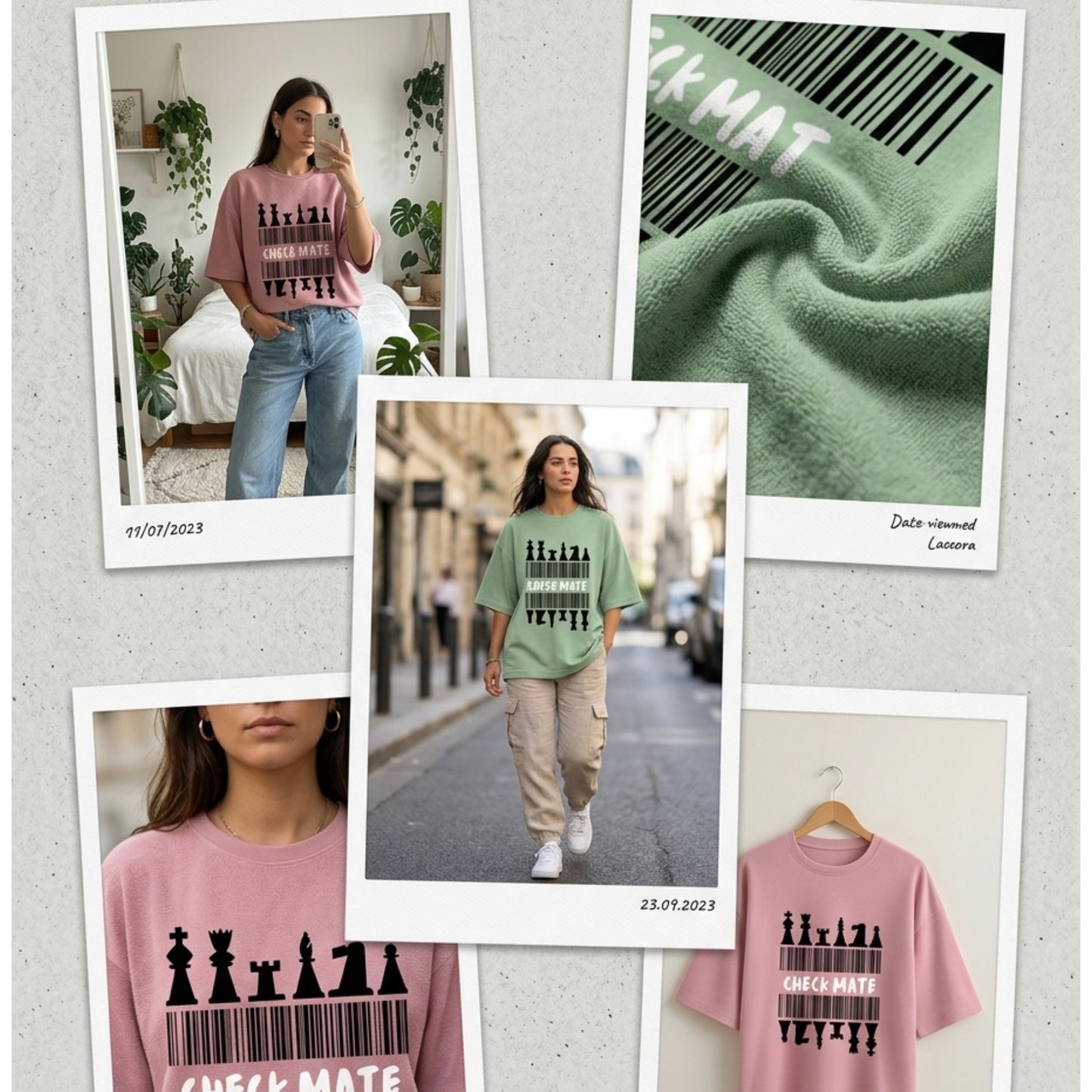 Check Mate Unisex Terry Oversized T-Shirt | XS-3XL Sizes | Maroon, Lavender, Baby Blue, Flamingo, Jade | Comfortable & Stylish for Men & Women