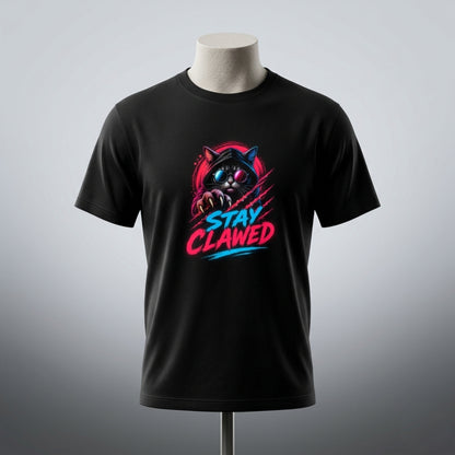 Stay Clawed Cat Streetwear T-Shirt for Men & Women | Premium Unisex Stretch Cotton Graphic Tee | Funny Cat Lover Urban Fashion Tee by TEEZLY