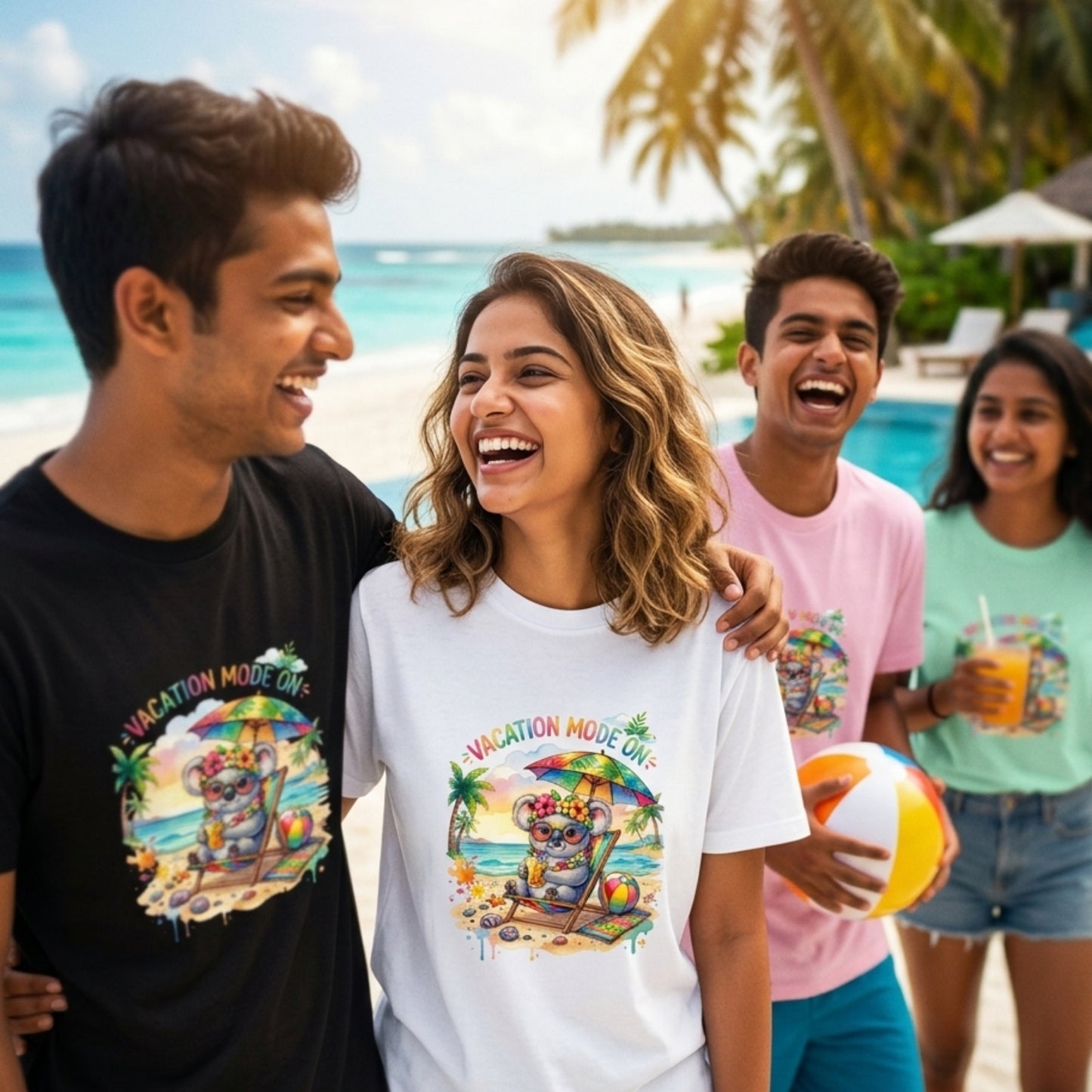 Trendy Beachwear Tee | Vacation Mode On Koala Graphic T-Shirt Men Women