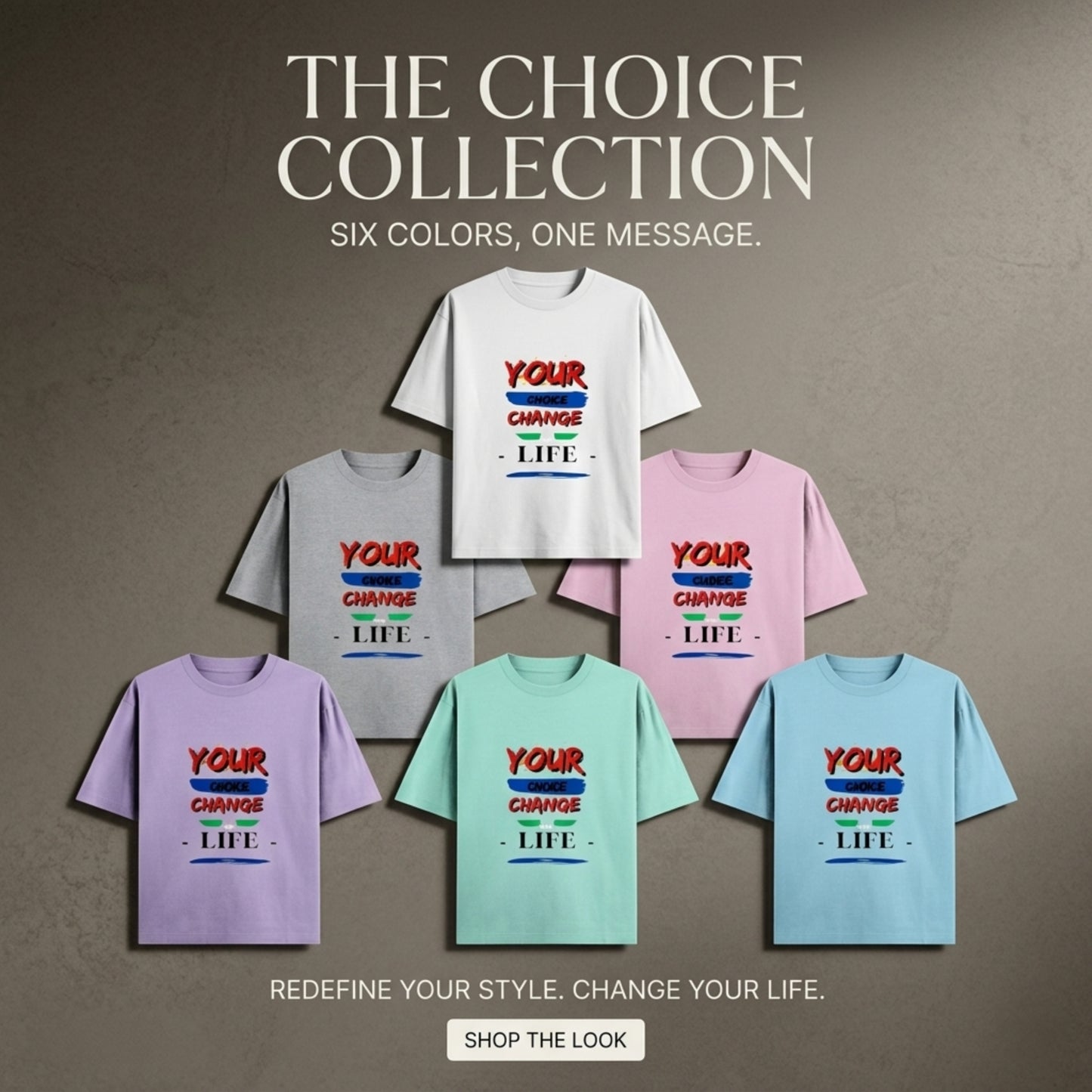 Premium Oversized Motivational Tee | Your Choice Change Your Life T-Shirt